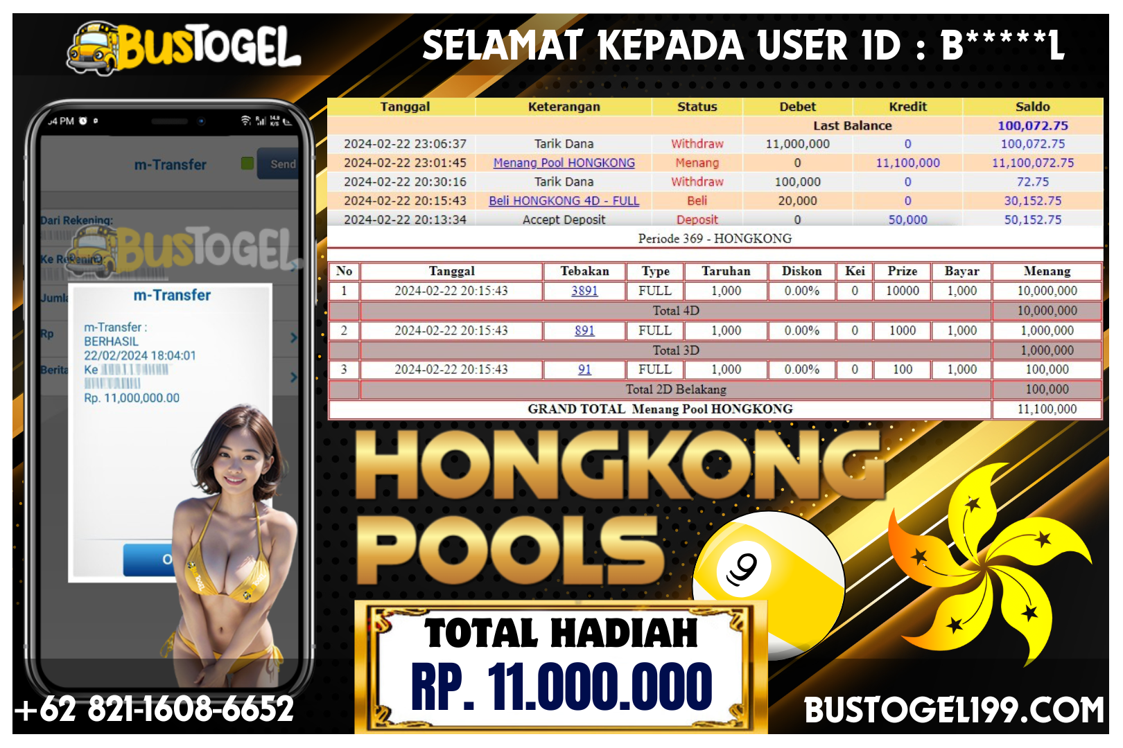 BUSTOGEL– JP HONGKONG POOLS RP 11.000.000