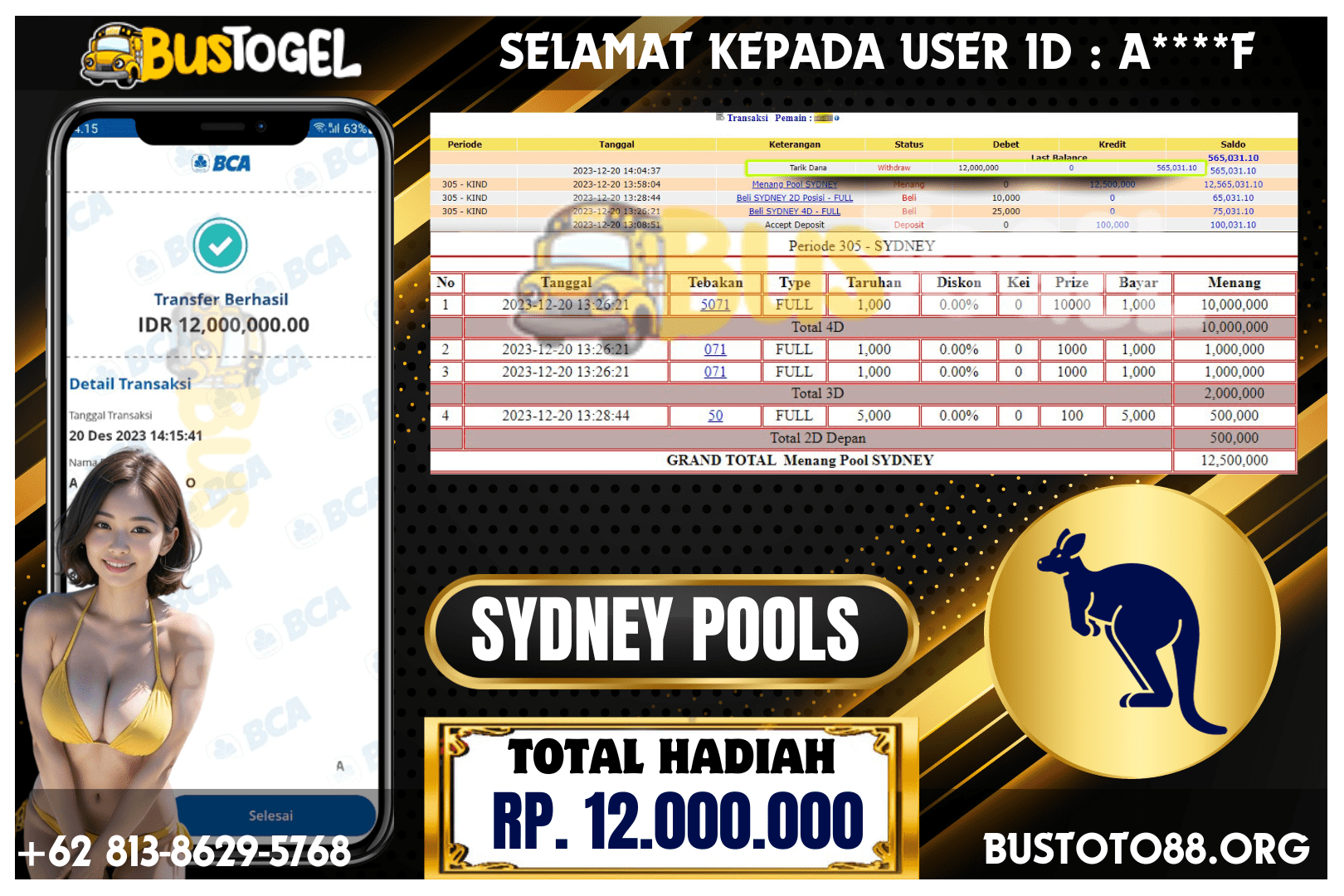 BUSTOGEL– JP SYDNEY POOLS RP 12.000.000